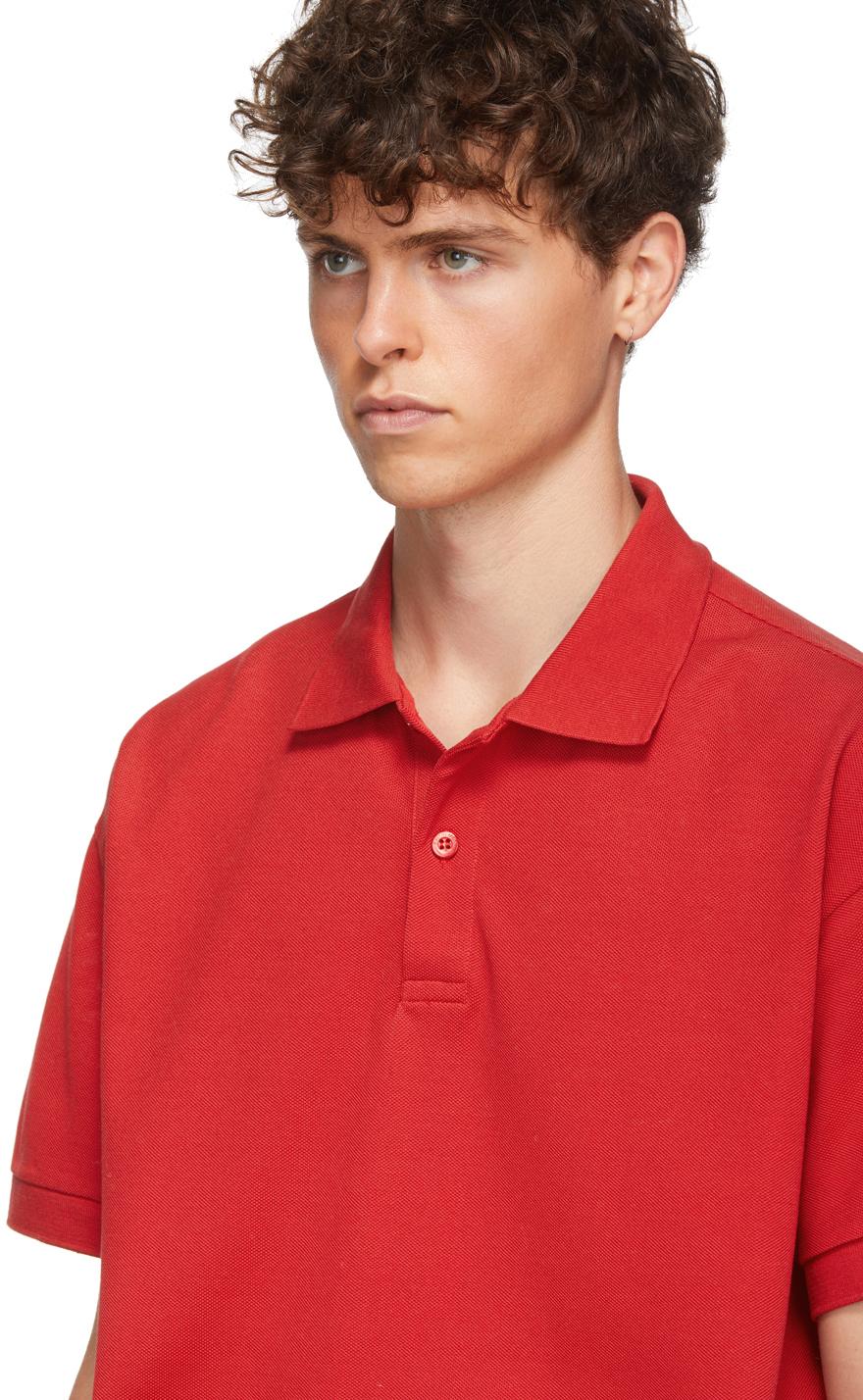 Balenciaga Cotton Red Piqué Polo for Men | Lyst