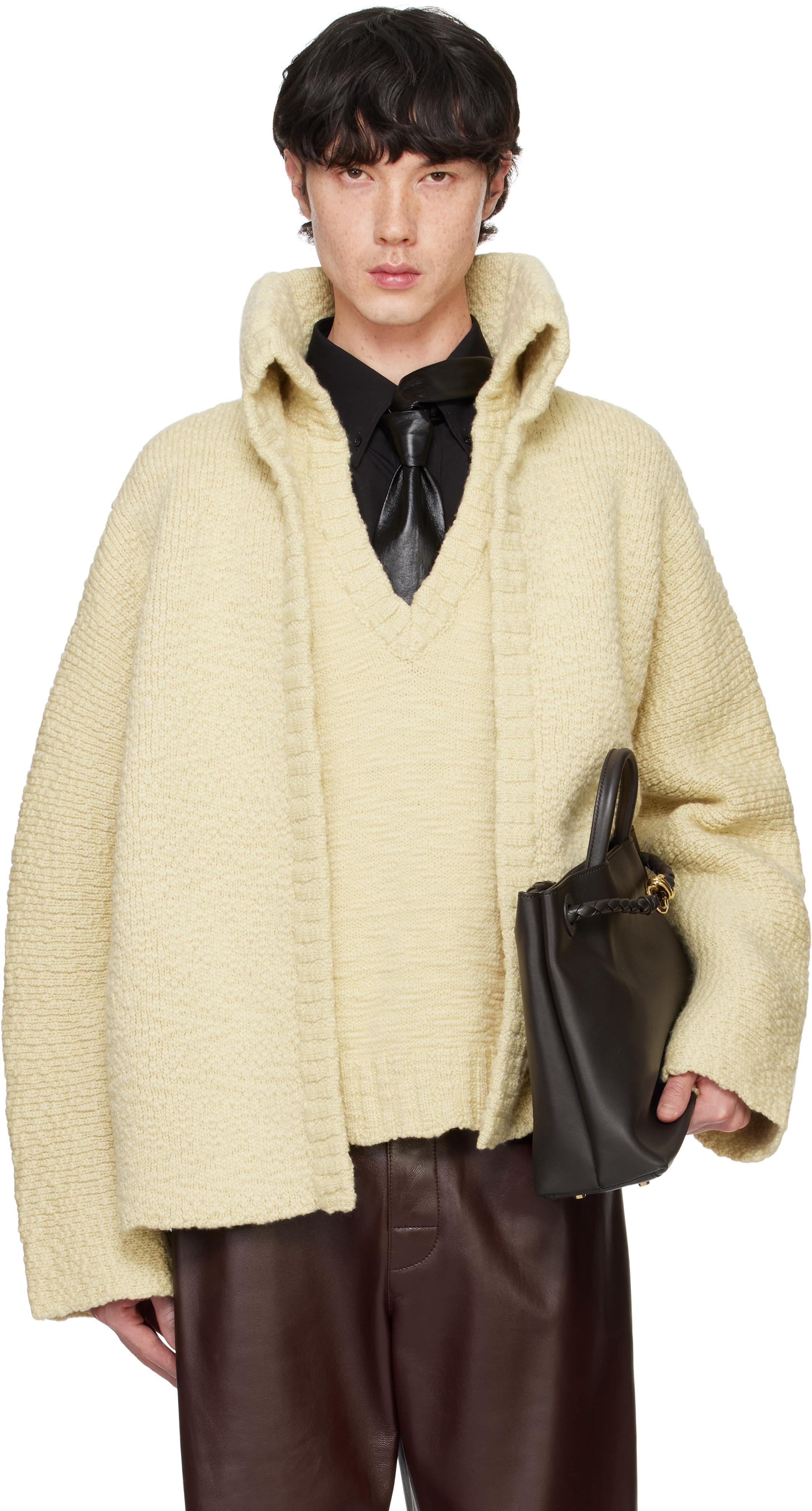 Bottega Veneta メンズ ナチュラル イエロー テクスチャード ウール 