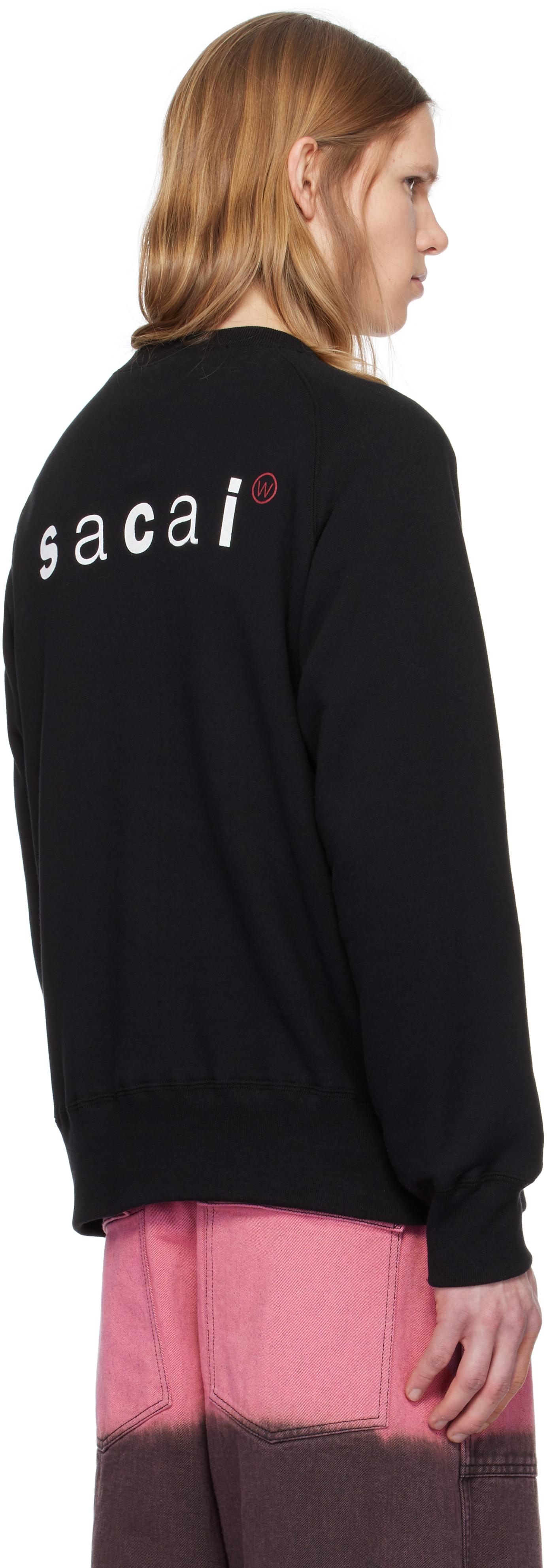 Sacai Wtaps Edition Print Pullover Sweatshirt in Black for Sacai Wtaps Edition Print Pullover Sweatshirt in Black for