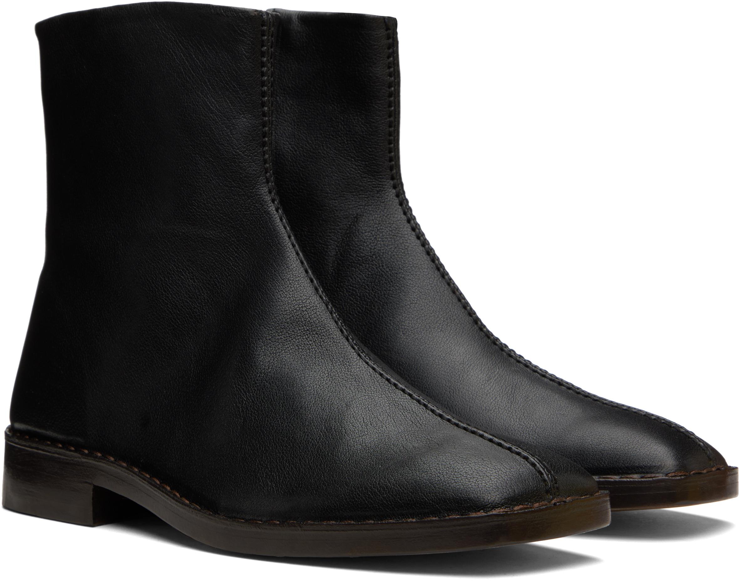 Lemaire Piped Zipped Boots in Black for Men | Lyst UK