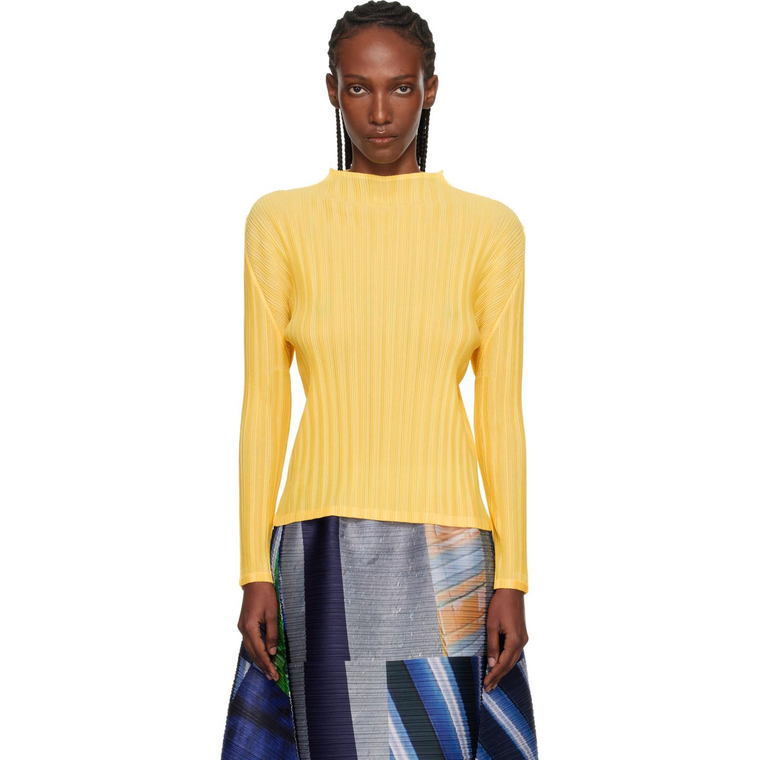 Yellow Pleats Please Issey Miyake Tops for Women | Lyst