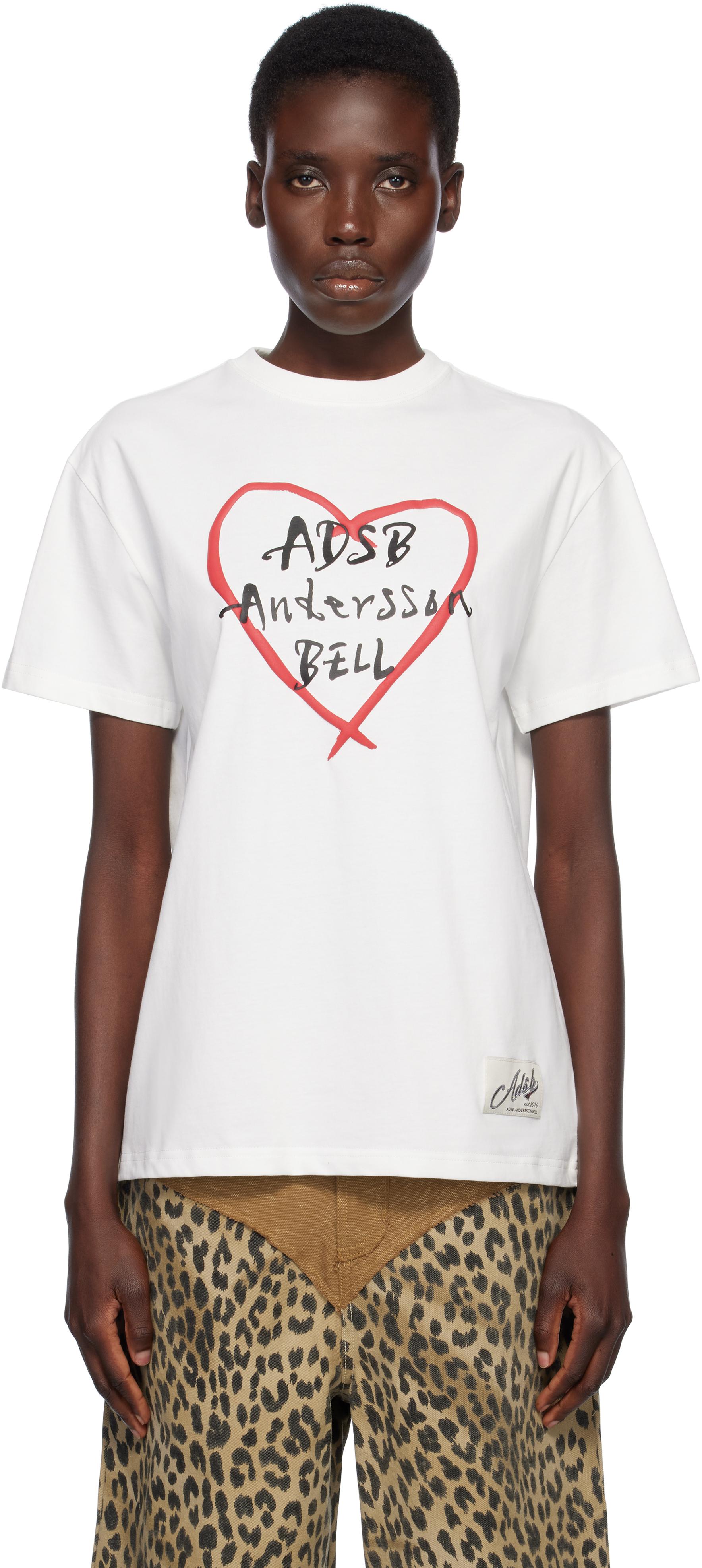 【関税込み】Andersson Bell ホワイト＆ピンク Love L/S Tシャツ レディース ANDERSSON BELL Tシャツ | オンラインセールは最大68