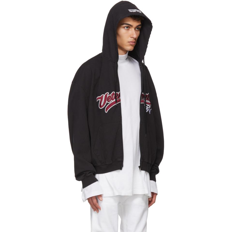 Vetements Black Bro Zip Hoodie for Men | Lyst Vetements Black Bro Zip Hoodie for Men | Lyst