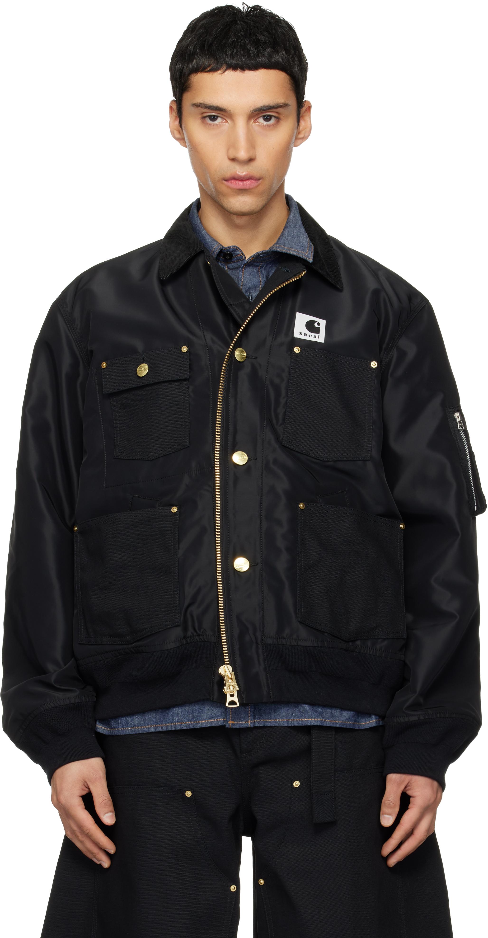 メンズ Sacai ブラック Carhartt Wipエディション Nylon Twill & Duck 