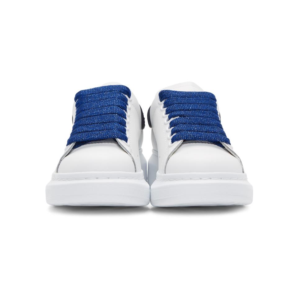 navy blue and white alexander mcqueen