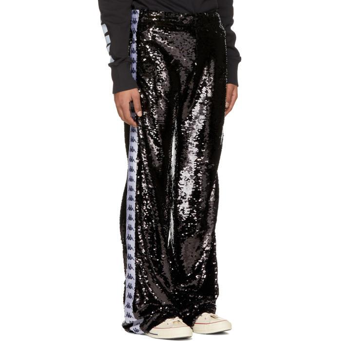 Faith Connexion Black Kappa Edition Sequin Trousers for Men | Lyst