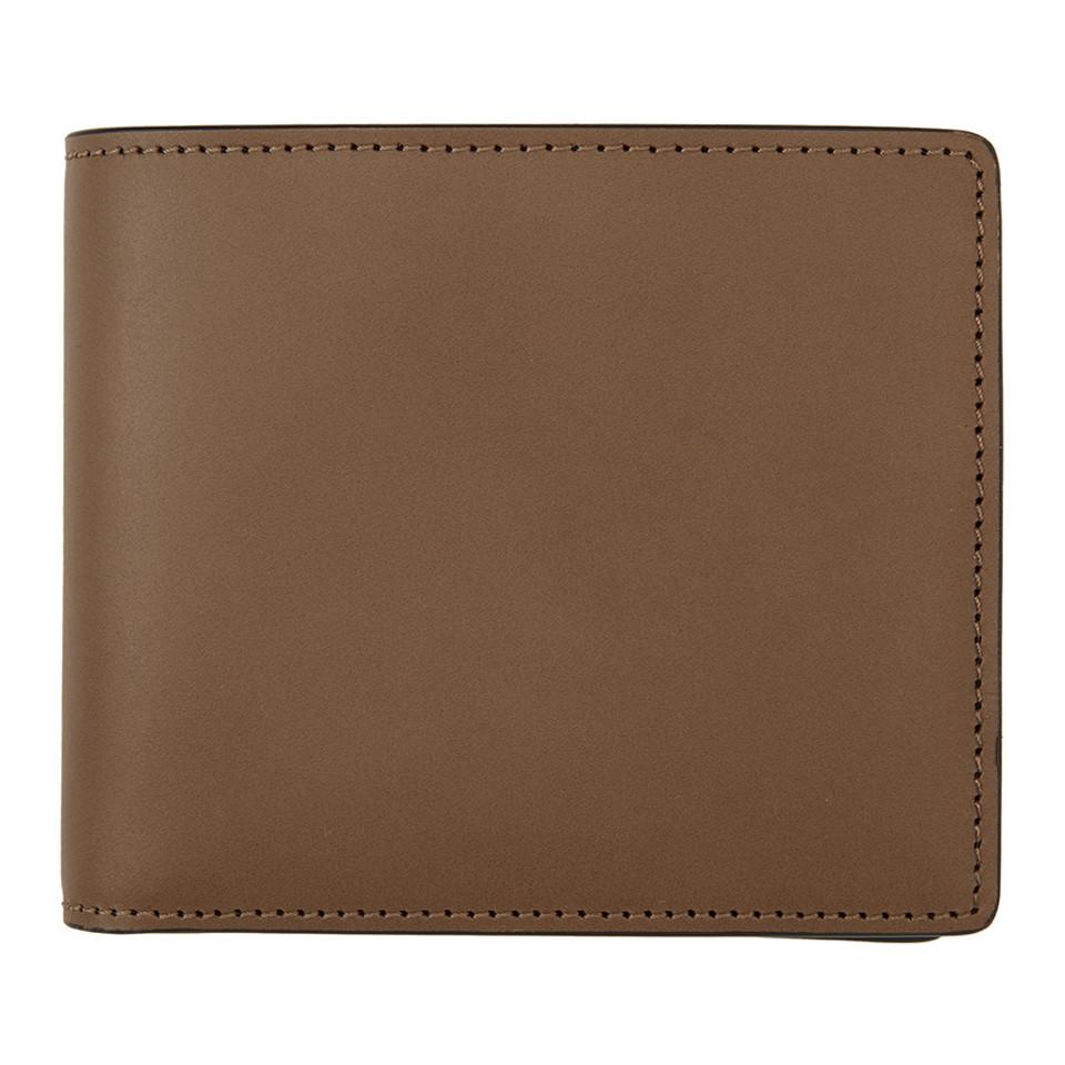 Maison Margiela Brown Leather Bifold Wallet for Men - Lyst