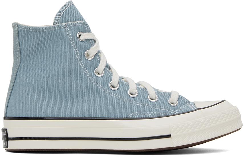 Blue high top converse hot sale