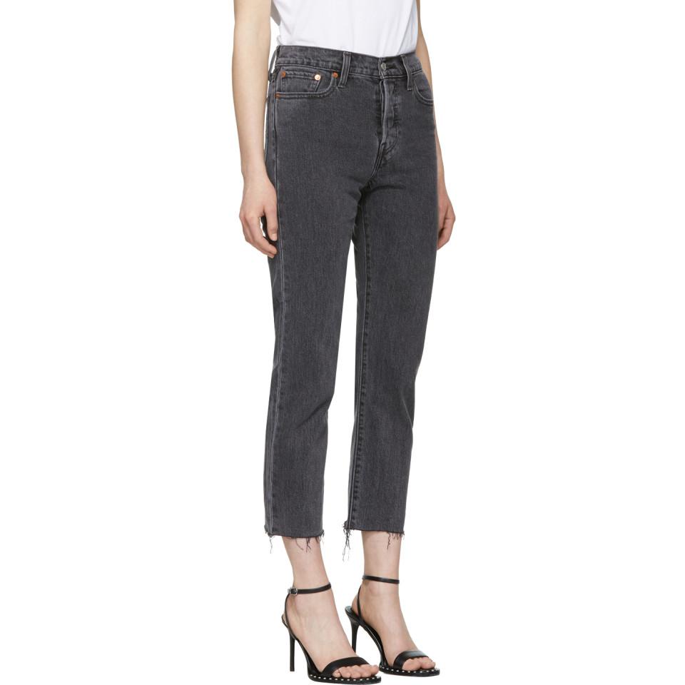 Levi's Grey Wedgie Straight Jeans in Grey | Lyst Canada