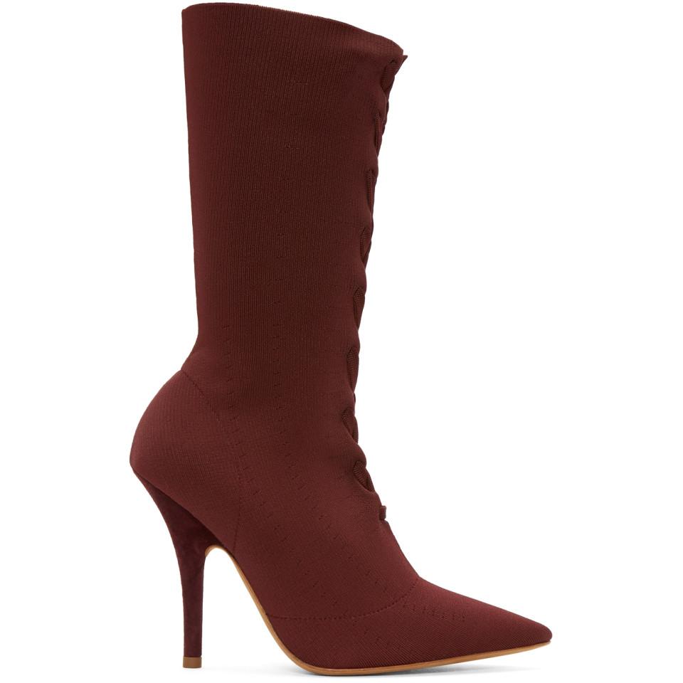 burgundy sock boots