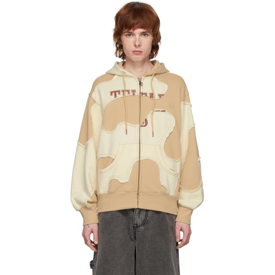 Telfar Khaki And Off-white Camo Zip Hoodie in Natural for Men | Lyst