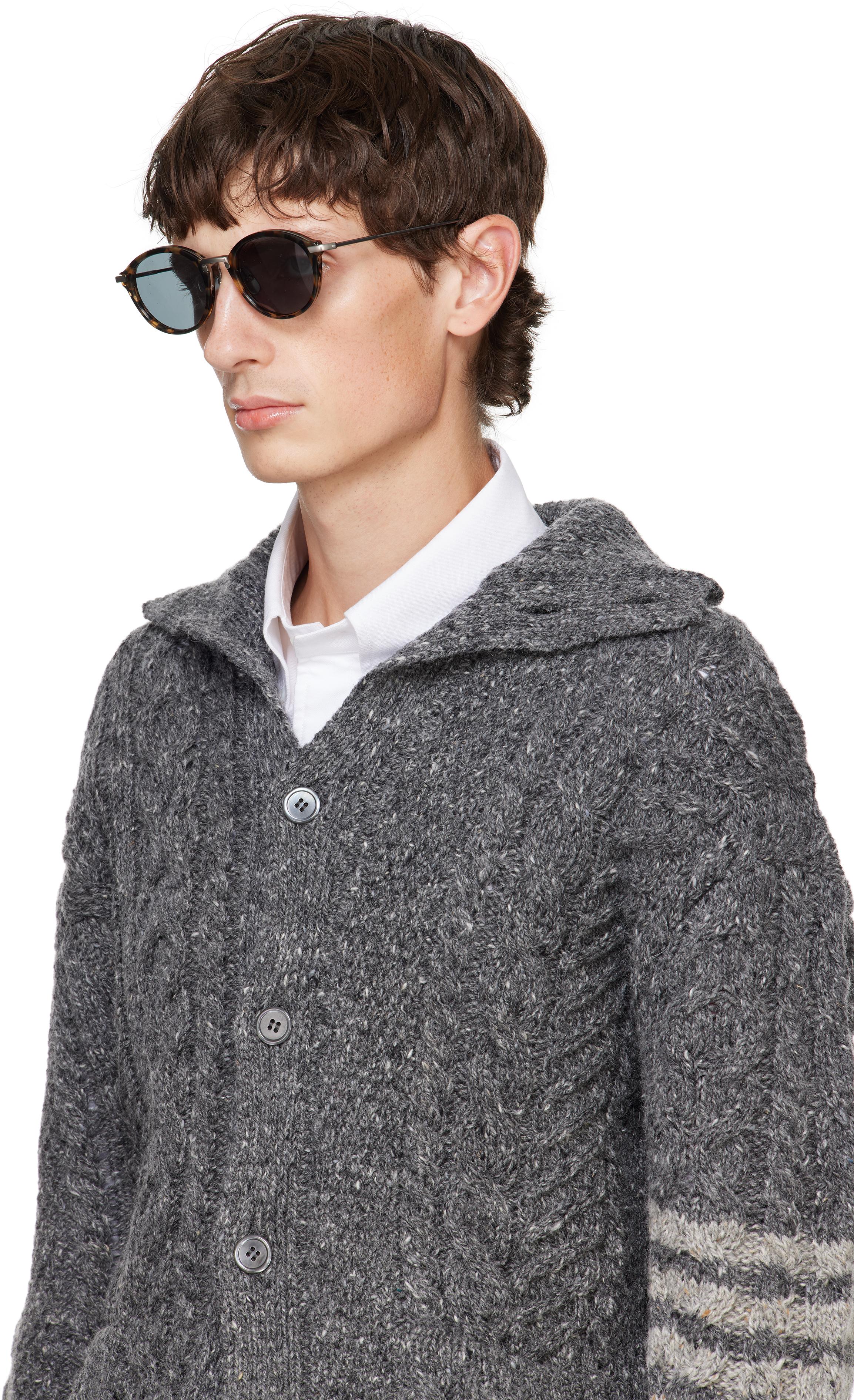 Thom Browne メンズ ブラック Thom E ブラウン&シルバー ラウンド 