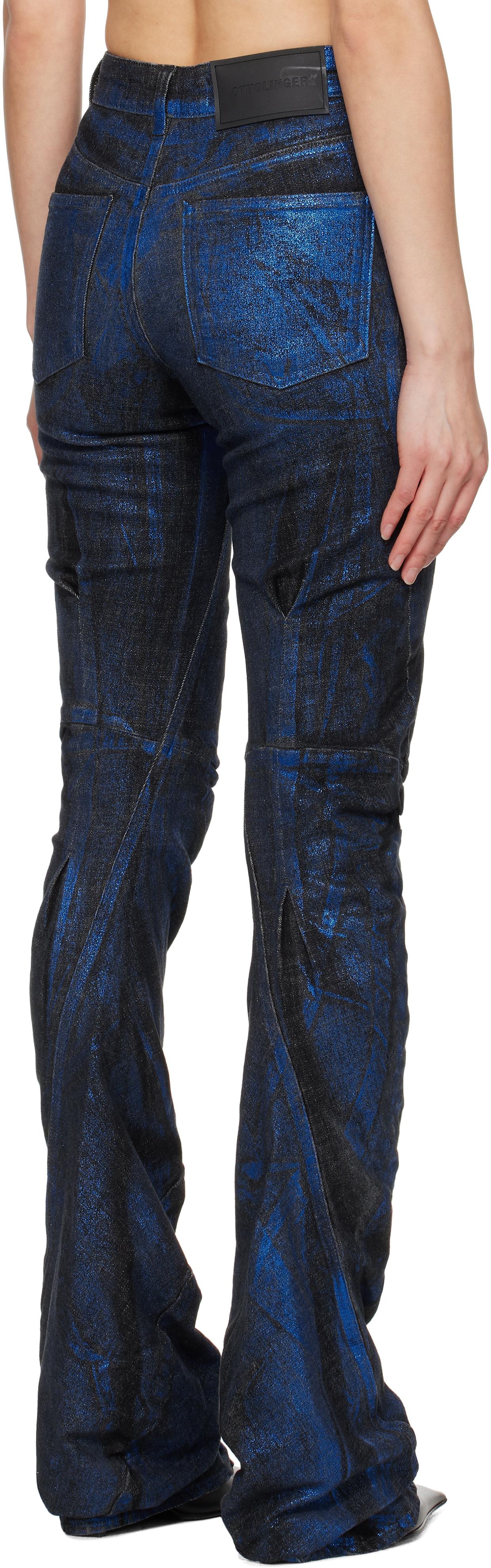 デニム・ジーパン OTTOLINGER Women Denim Pants 24A1170804221 BLU NAVY Navy Wrap Jeans by Ottolinger on Sale