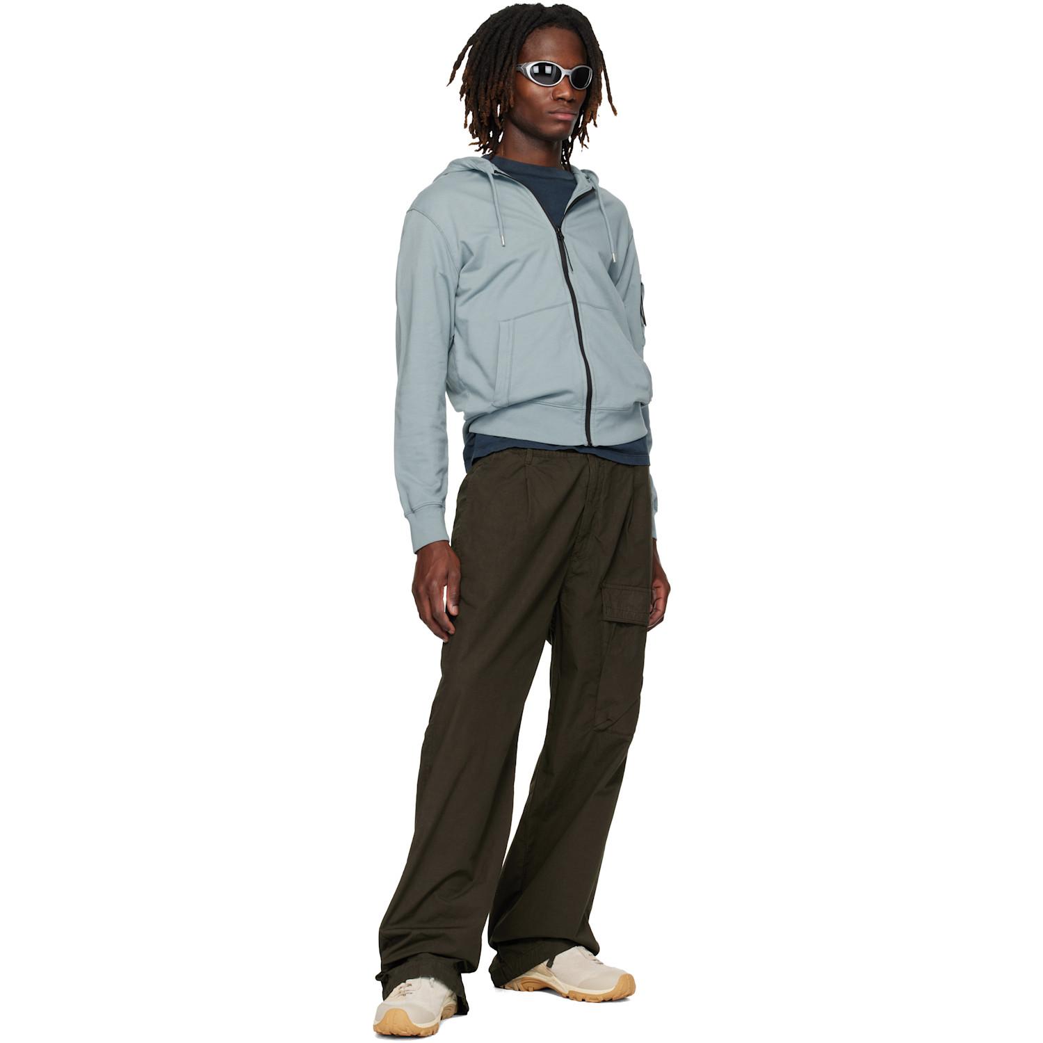 C.P. Company Khaki Micro-Reps Boxy Leg Pocket Lens Cargo Pants in