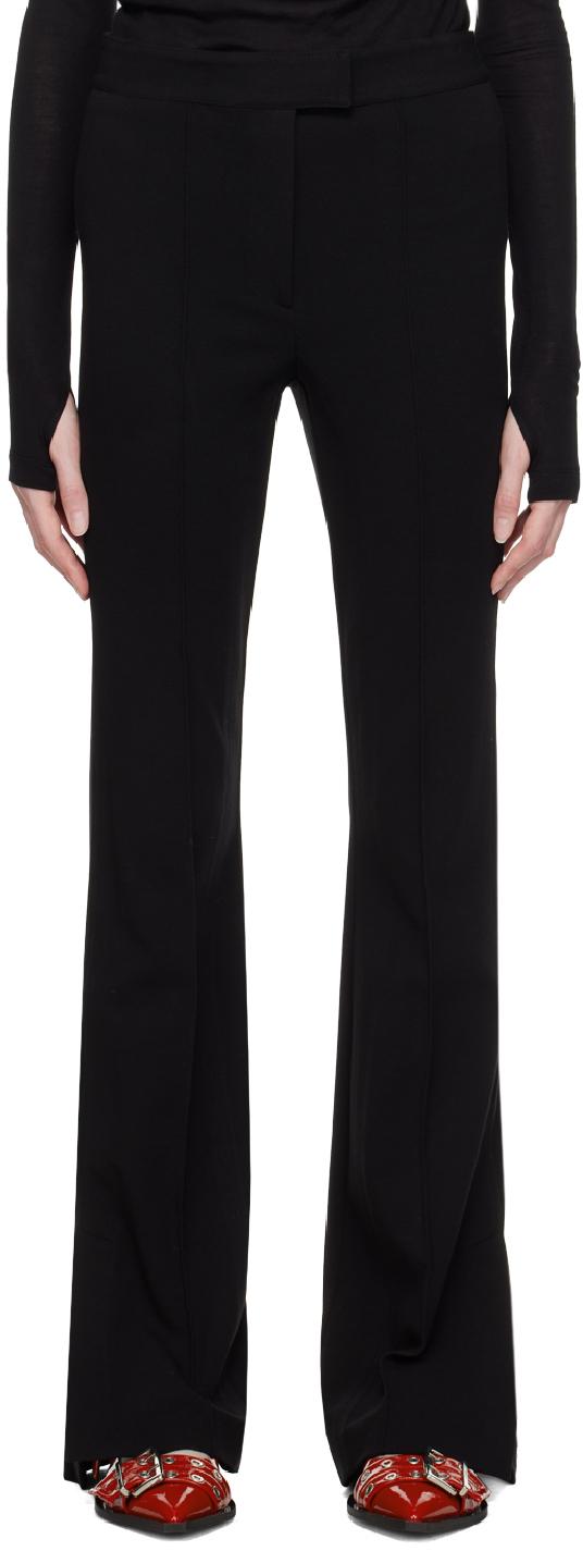 Helmut Lang レディース ブラック フレア レギンス パンツ・スラックス 