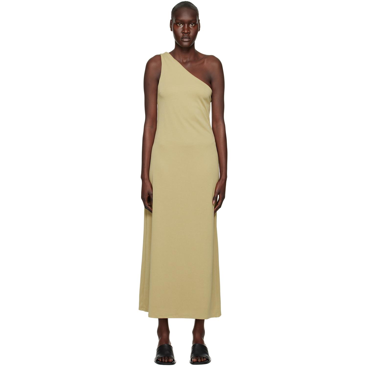 third form one shoulder dress SATIN GATHER ONE SHOULDER DRESS | OLIVE  THIRD FORM