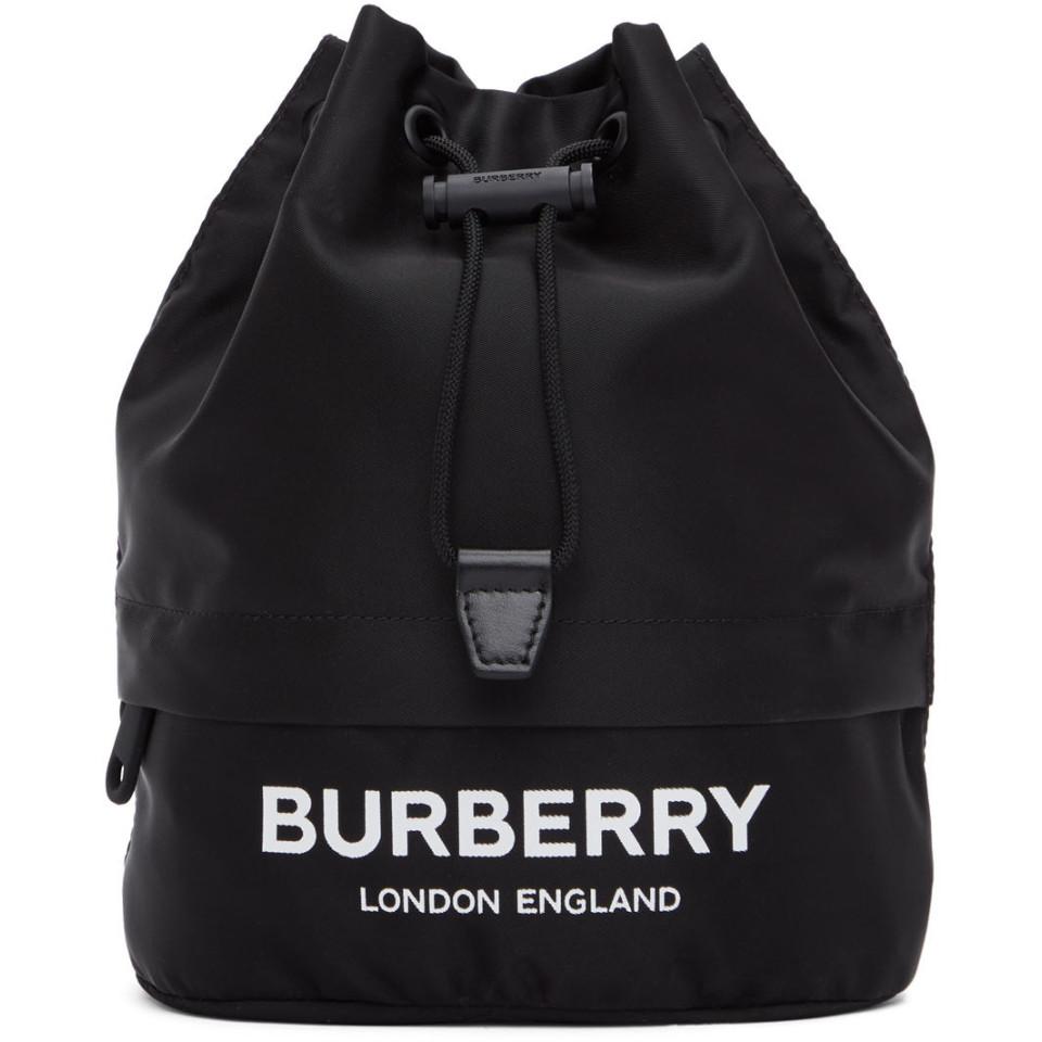 burberry logo print nylon drawcord pouch