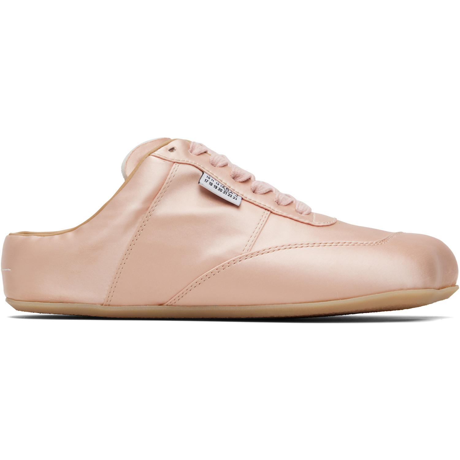 MM6 by Maison Margiela ピンク Factory サテン スニーカー ブラック 