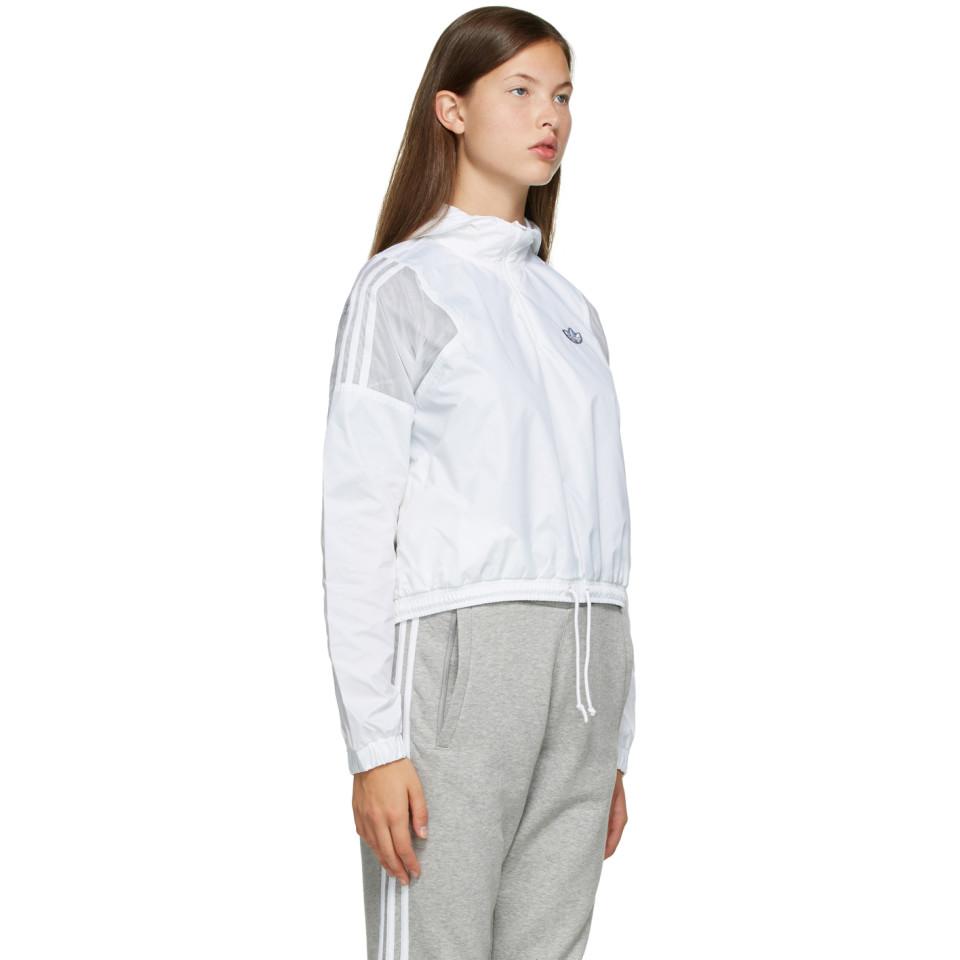 white cropped windbreaker