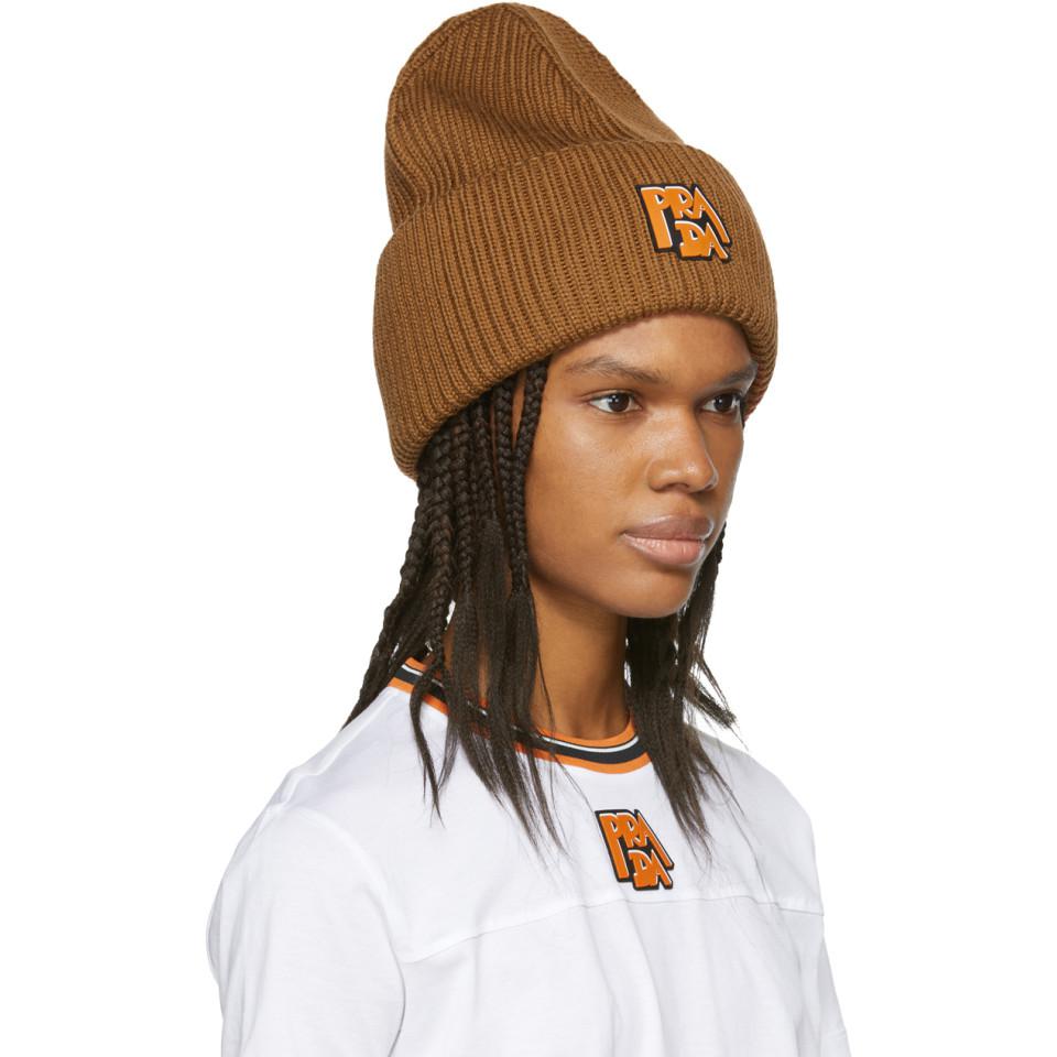 prada ribbed beanie