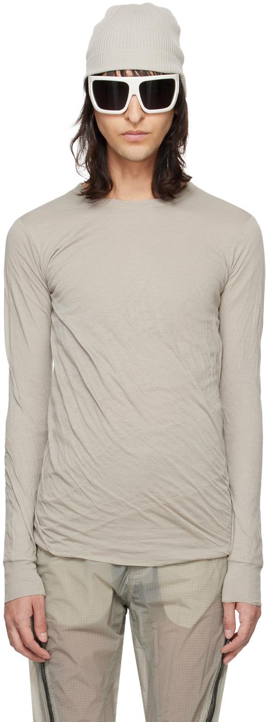 Rick Owens メンズ ブラック オフホワイト Double 長袖tシャツ Tシャツ