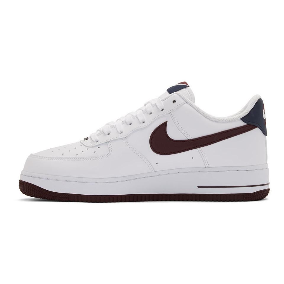 Nike White And Burgundy Air Force 1 07 Lv8 4 Sneakers for Men | Lyst