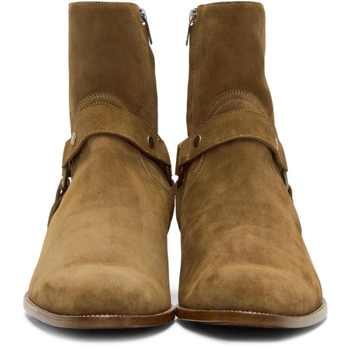 saint laurent wyatt harness boots brown