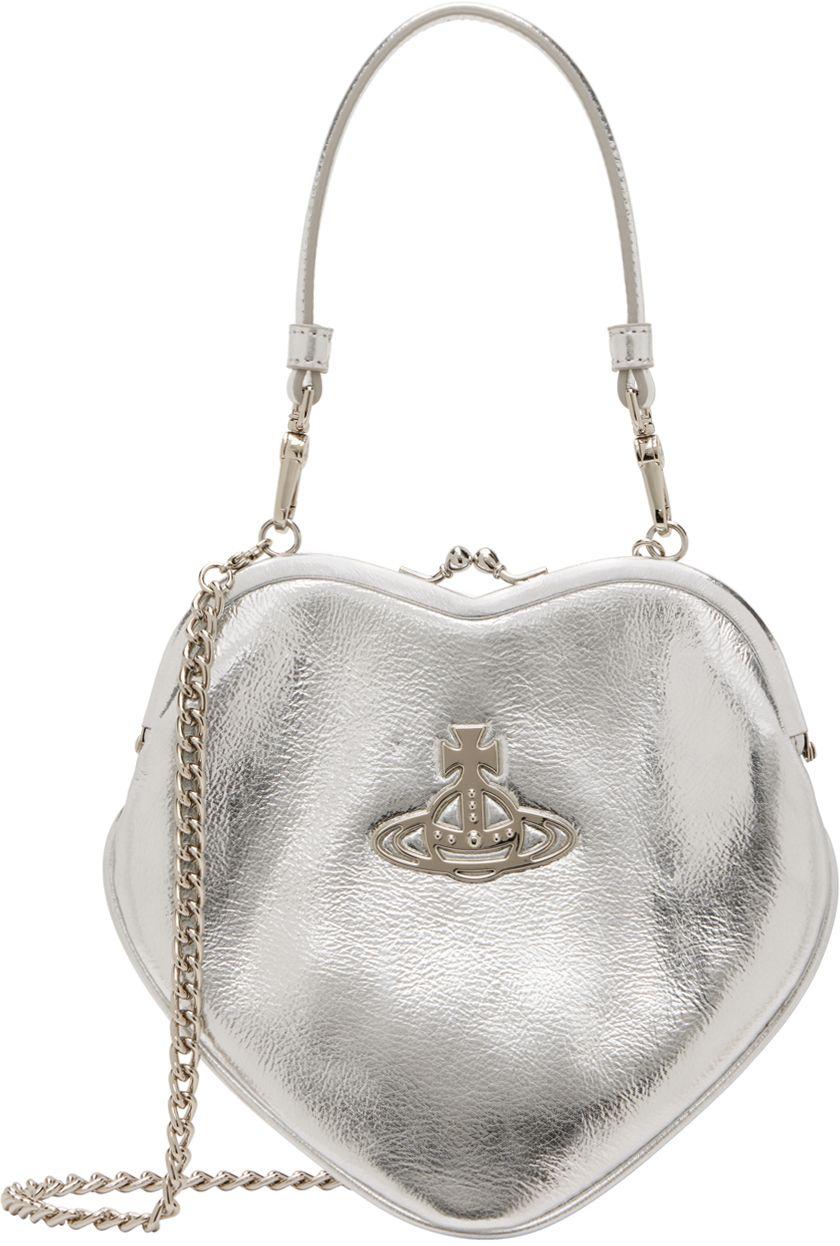 Vivienne Westwood Silver Belle Heart Frame Bag in White | Lyst