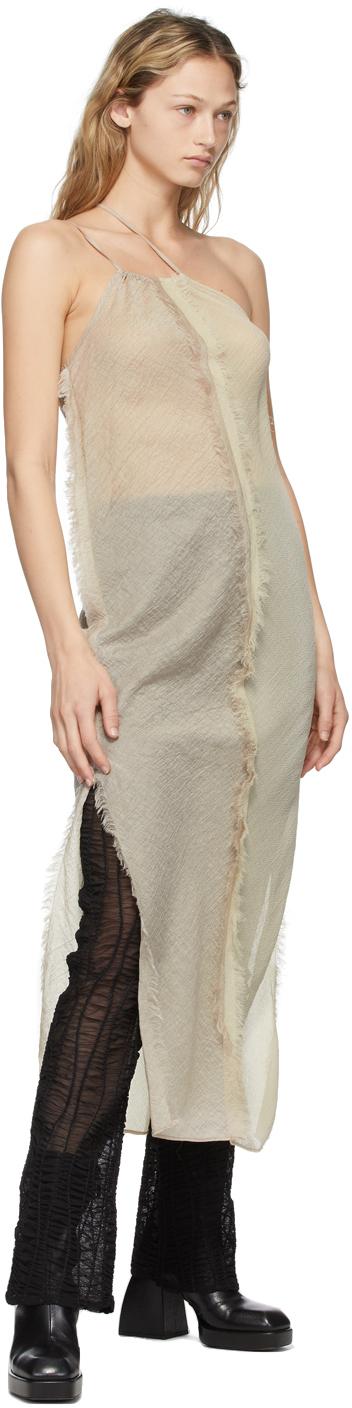 PERVERZE Beige Narrow Long Dress in Black | Lyst