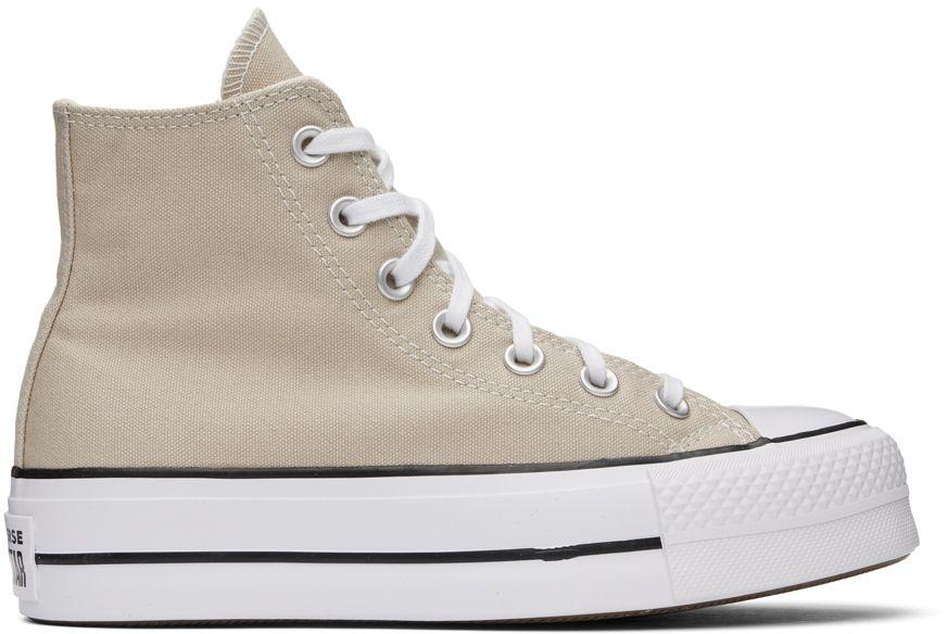 diskret rulle hjem Converse Chuck Taylor All Star Lift Platform Sneakers in Natural | Lyst
