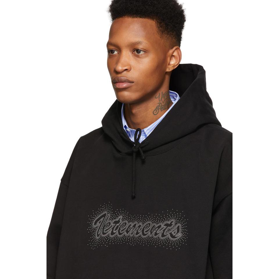 Vetements Black Bling Bling Hoodie for Men