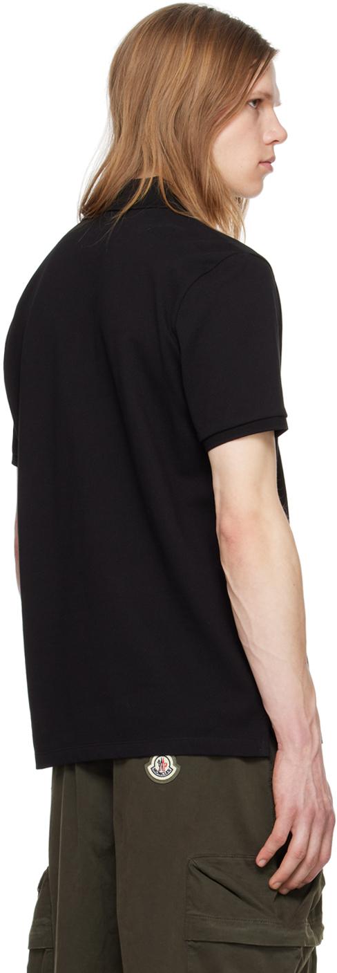 Moncler メンズ ブラック ロゴプリント ポロシャツ Tシャツ