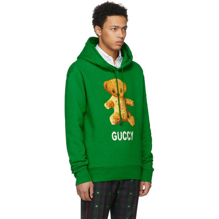 Gucci Green Guccy Teddy Bear Hoodie for 