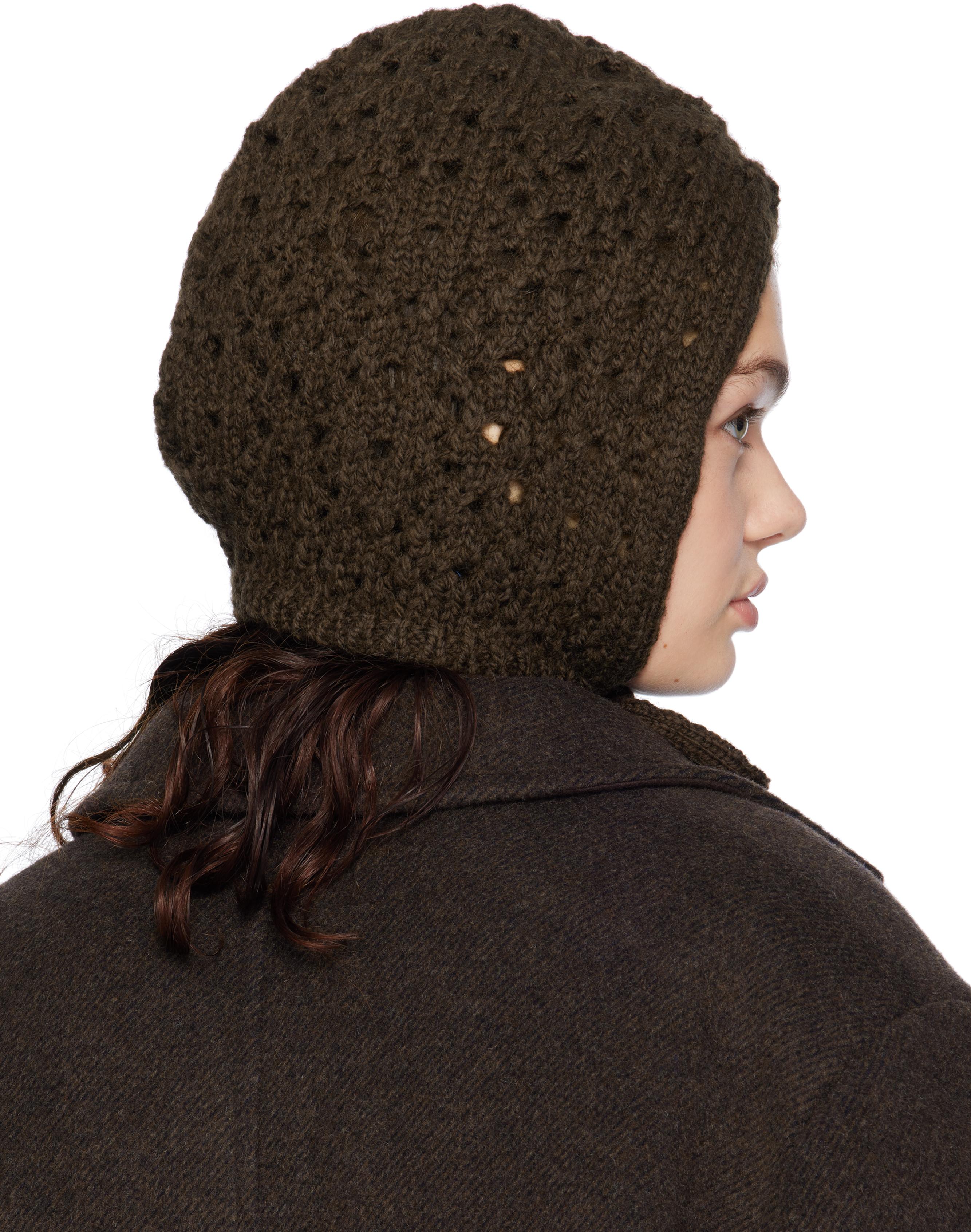 Amomento Crochet Knit Bonnet in Brown | Lyst UK