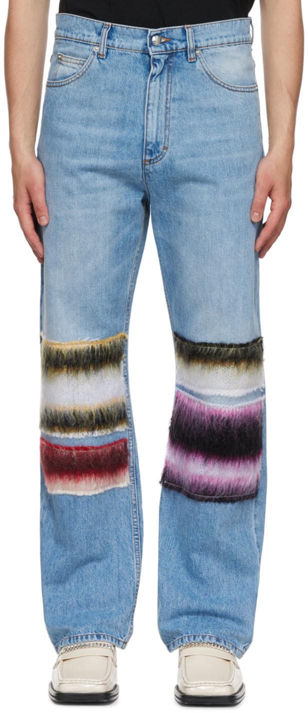 Marni Mohair Patch Cropped Jeans in Blue for Men | Lyst Canada