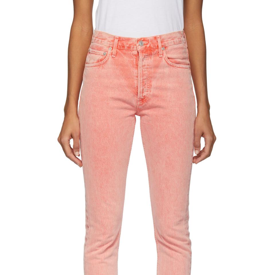 agolde pink jeans