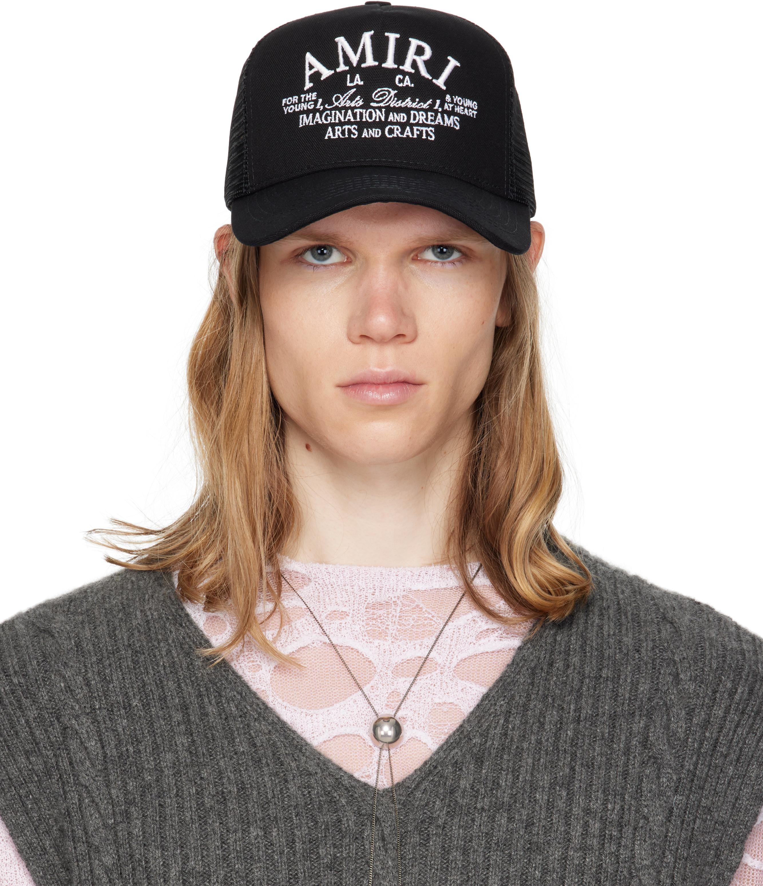 関税送料込【AMIRI】アミリ BONES STACKED トラッカーハット AMIRI Black Bones Stacked Trucker Cap Amiri