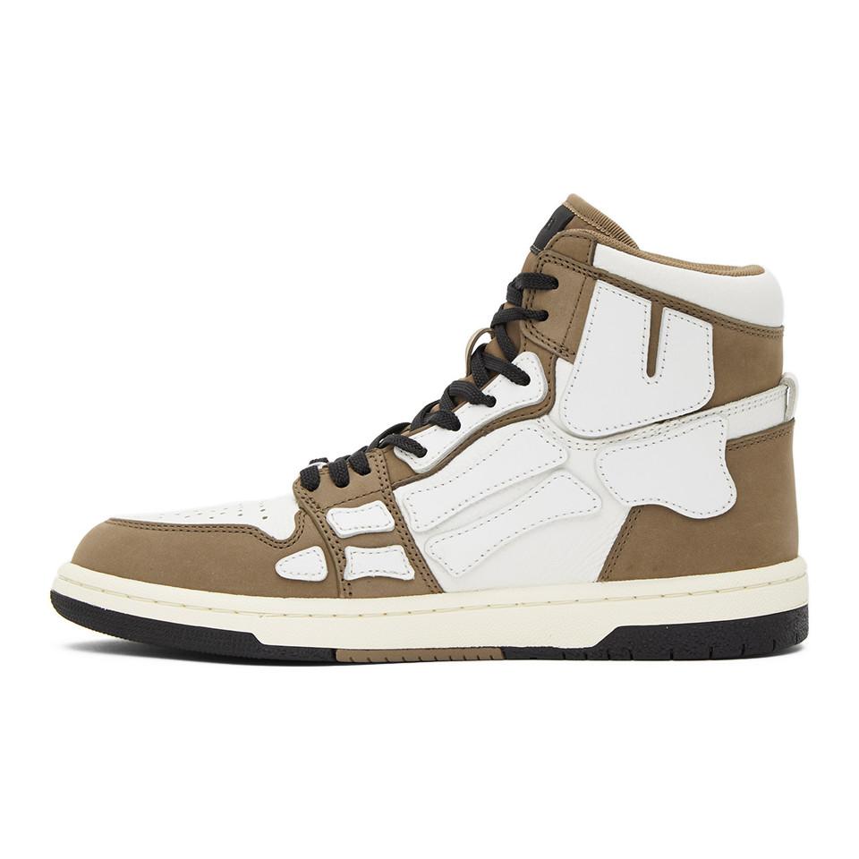 Amiri Brown And White Skeleton High-top Sneakers for Men | Lyst