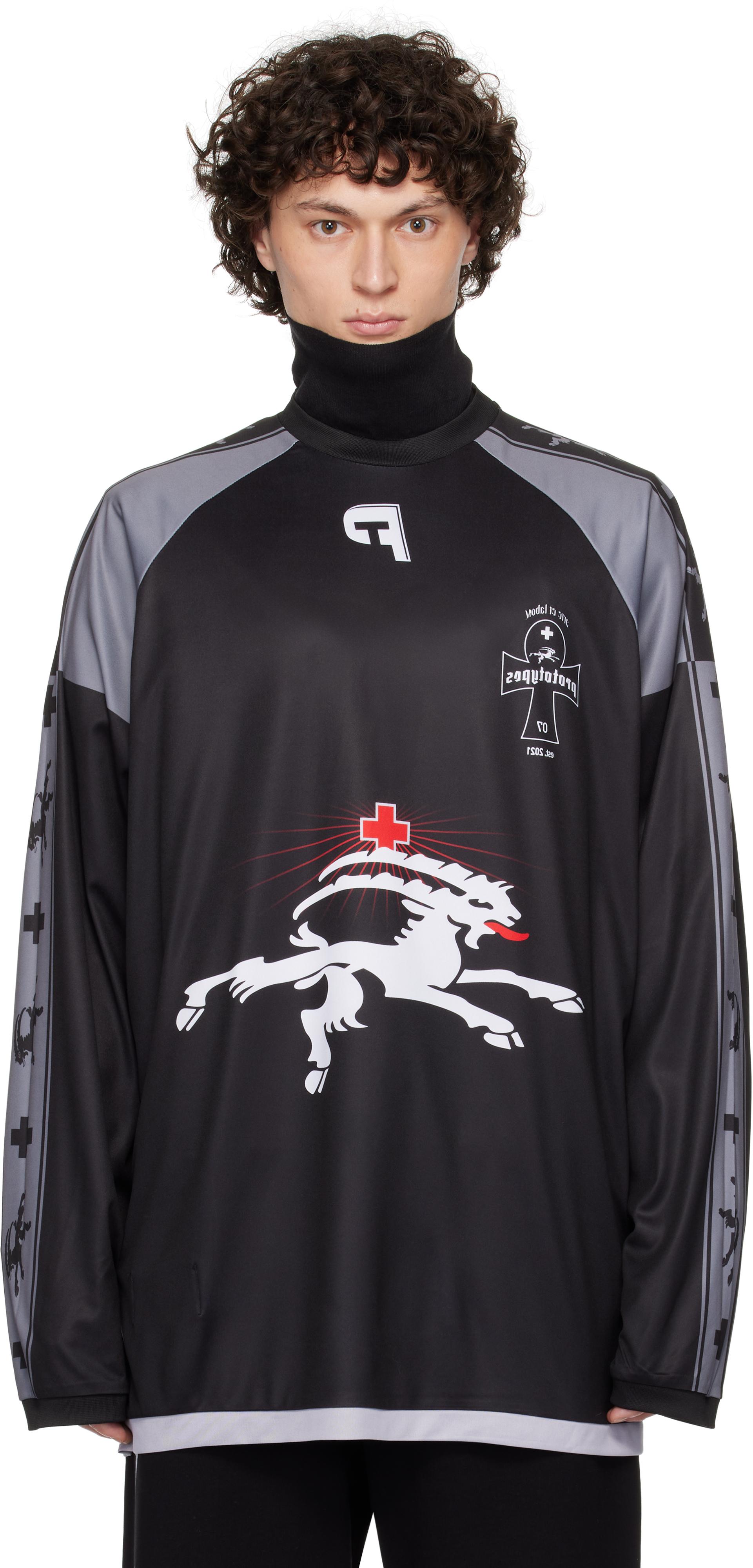 PROTOTYPES Insideout Football Long Sleeve T-Shirt in Blue for Men