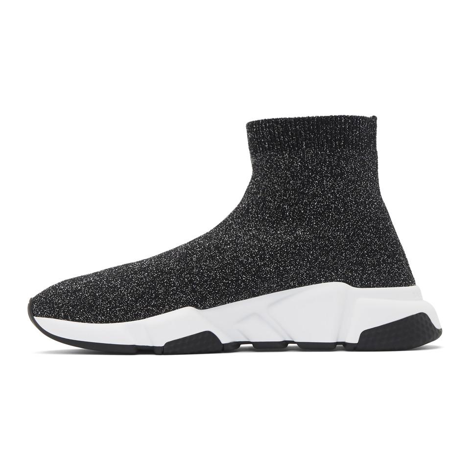 Balenciaga Women's Speed Knitted High-top Trainers in Gray (Metallic) | Lyst