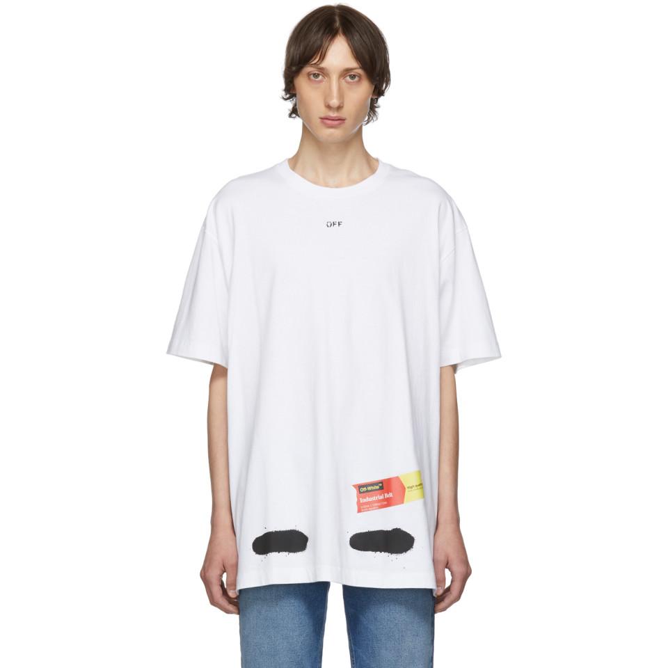 Off-White c/o Virgil Abloh Ssense Exclusive White Incomplete Spray Paint  T-shirt for Men | Lyst