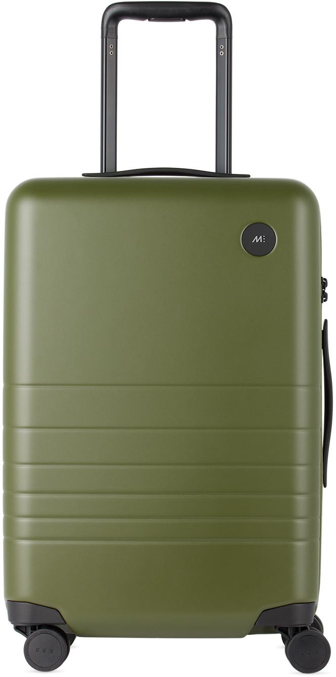 Monos Carry On Pro Plus Olive Green Expandable Carry-on Luggage In