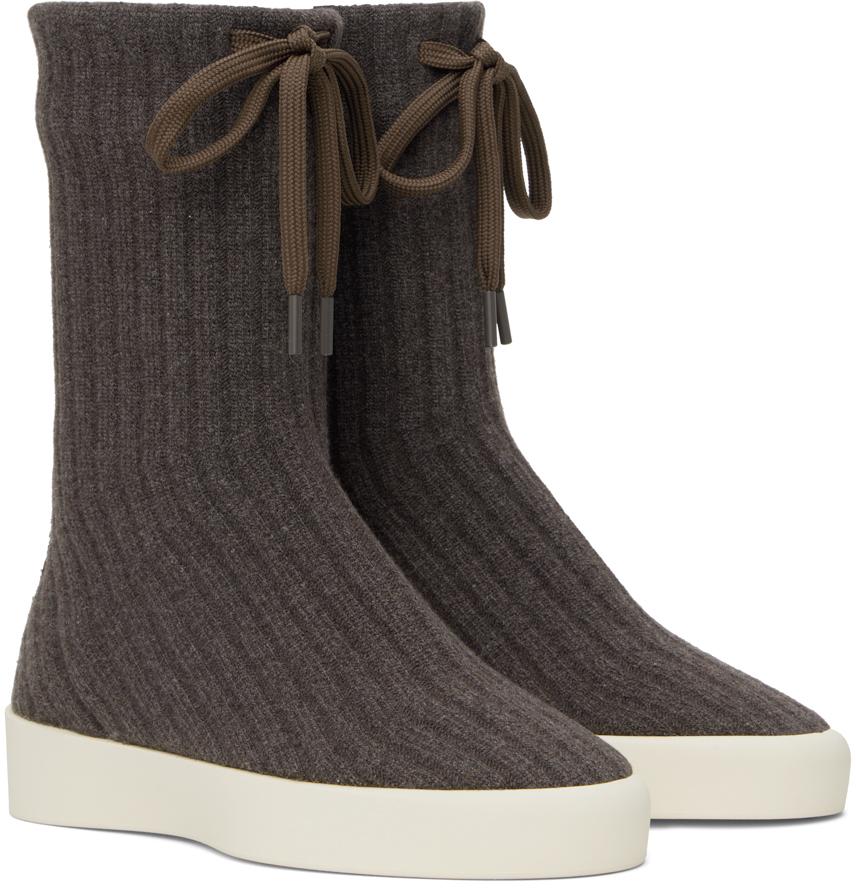 Fear Of God Moc Knit High Sneakers in Brown for Men | Lyst