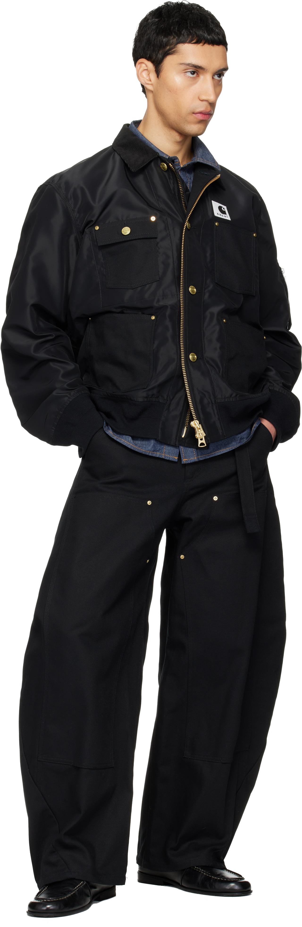 Sacai Carhartt Wip Edition Nylon Twill & Duck Jacket in Black for 