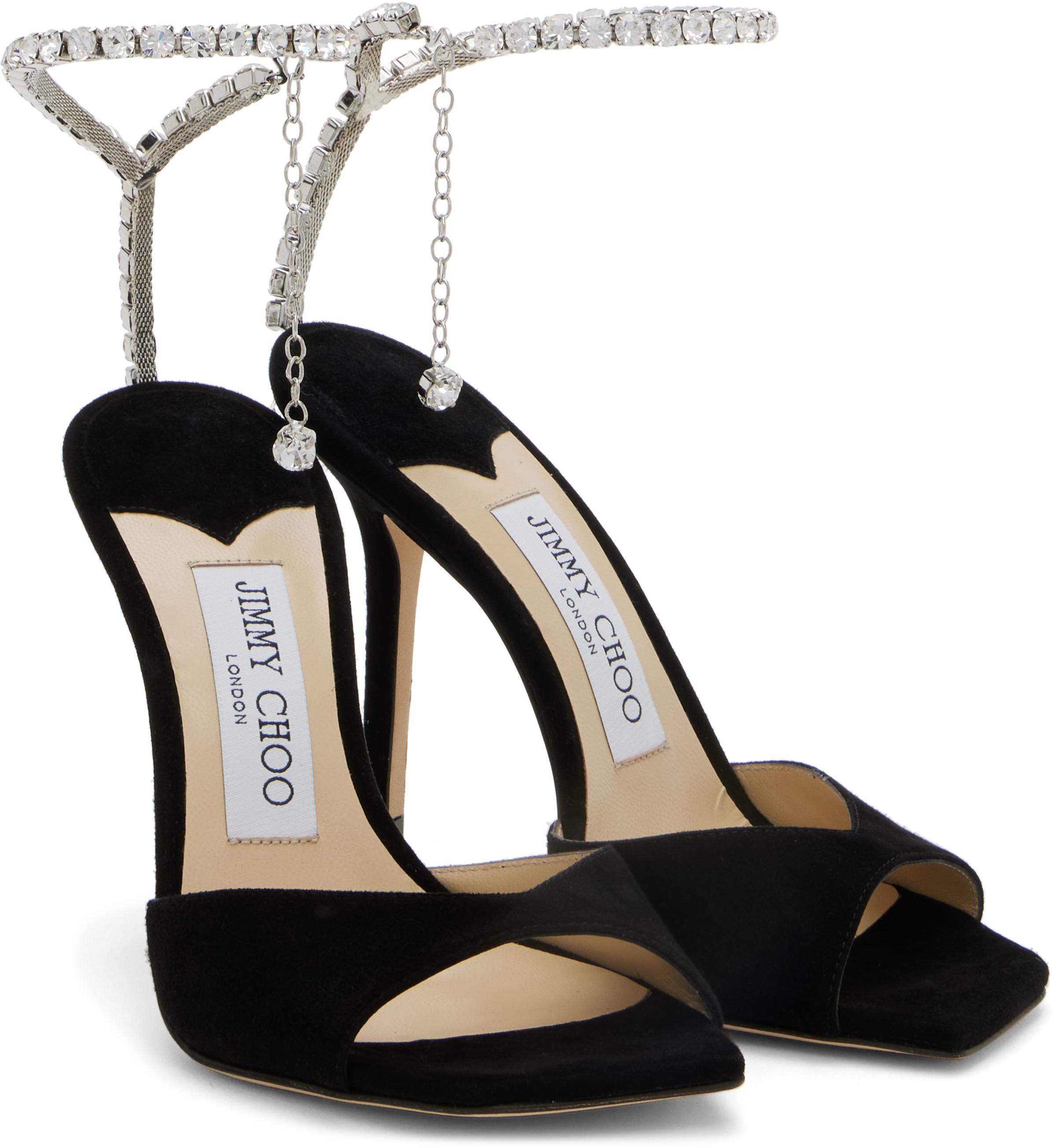 Jimmy Choo レディース ブラック Saeda 100 ヒールサンダル ヒール