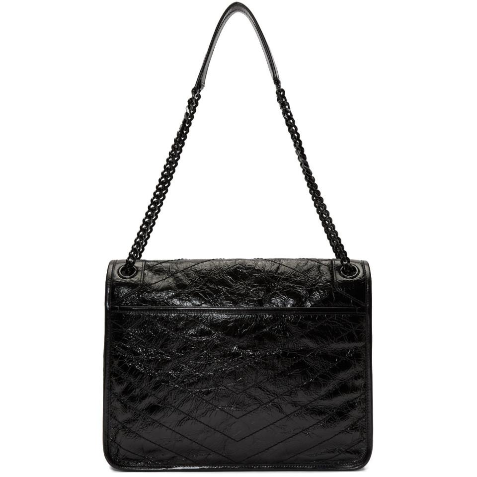 Saint Laurent Niki Medium Noir Black Leather Shoulder Bag