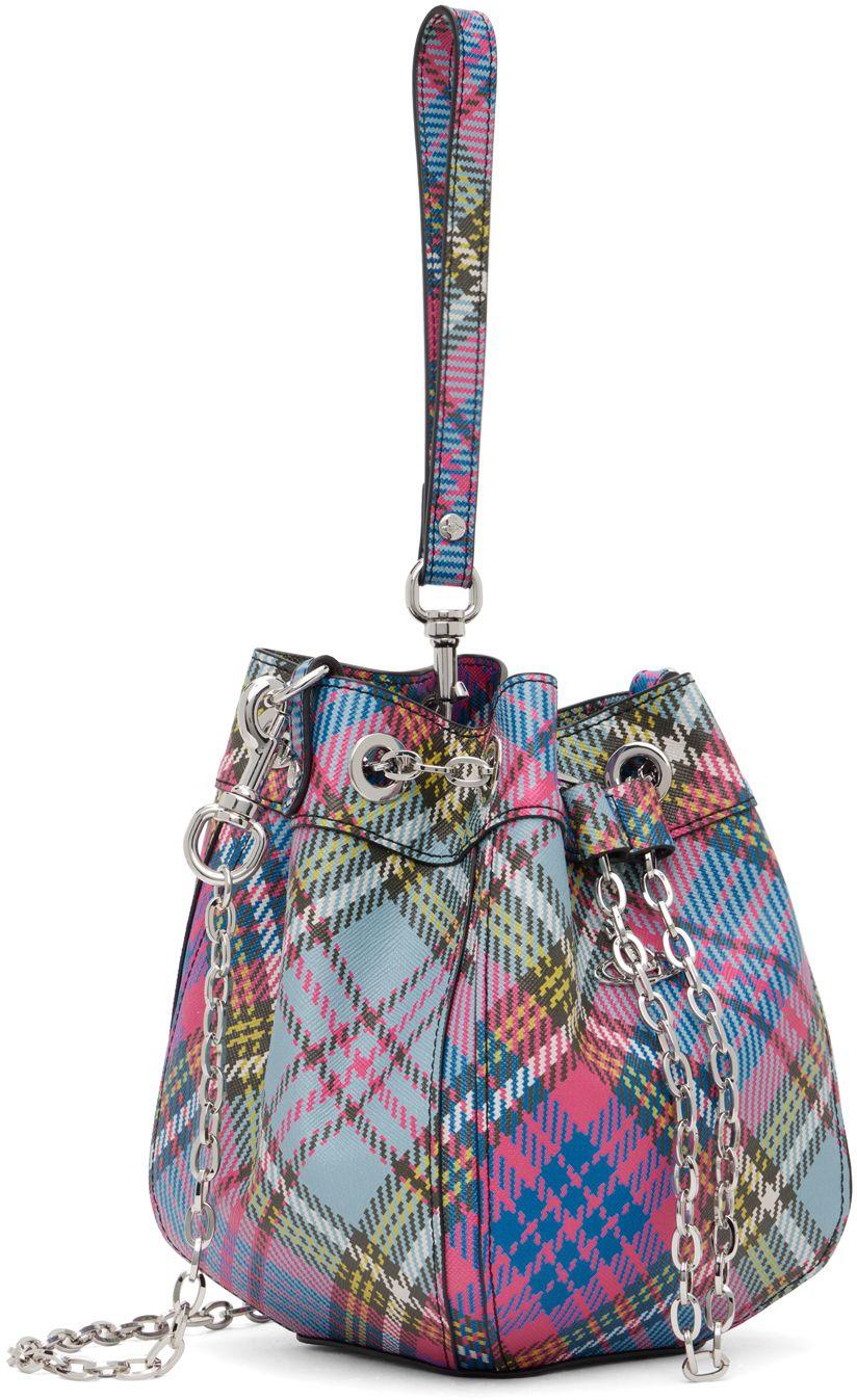 Vivienne Westwood Multicolor Small Chrissy Bucket Bag in White