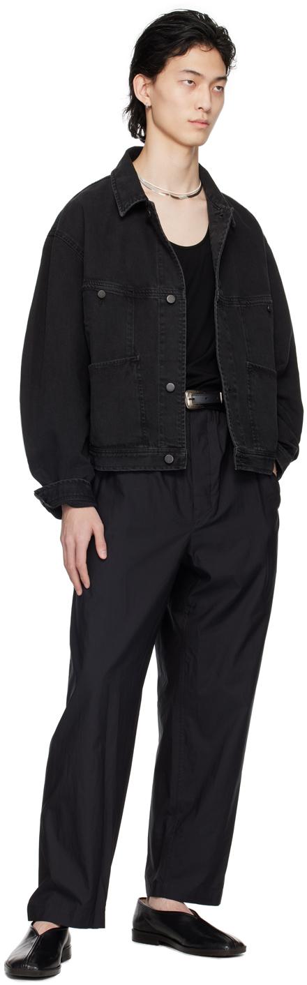 Lemaire Four Pockets Denim Jacket in Black for Men | Lyst