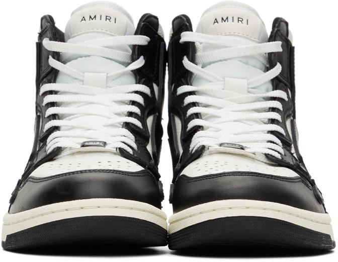 Amiri Leather Skel Top Hi Sneakers in Black/White (Black) for Men 