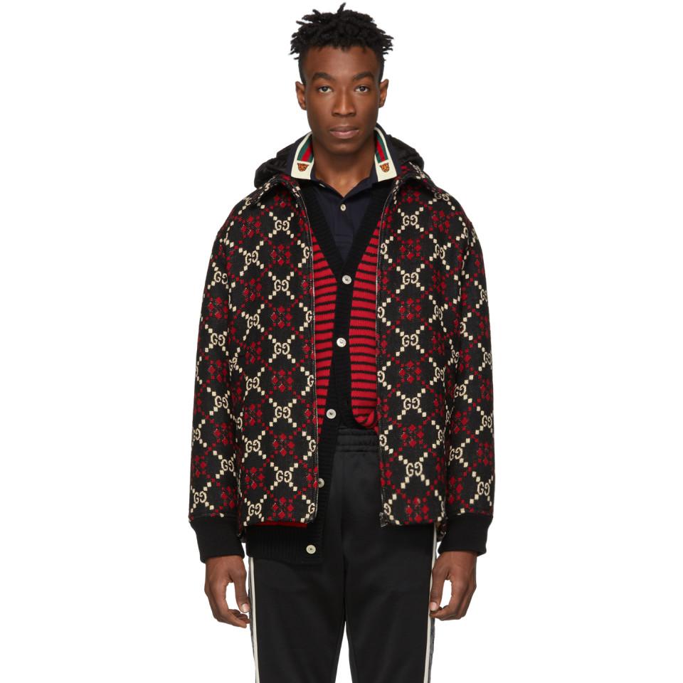 Gg diamond wool coat deals